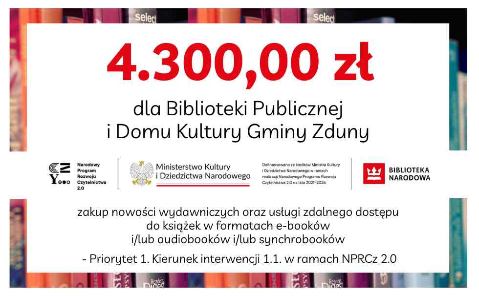 Dofinansowanie dla naszej Biblioteki!